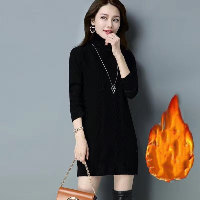 Women's Acrylic Turtleneck Full Sleeves Pullover Knitwear Sweater