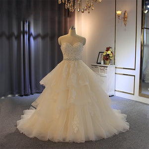 Women's Sweetheart Neck Sleeveless Sweep Train Wedding Dress