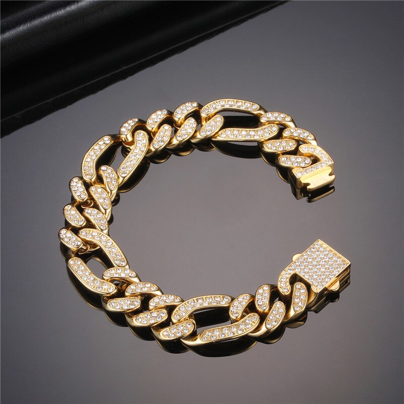 Men's Metal Stainless Steel Geometric Pattern Hip-Hop Bracelet