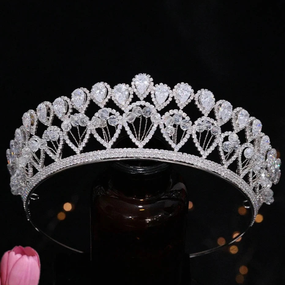 Women's Copper Water Drop Pattern Tiaras Bridal Wedding Crown