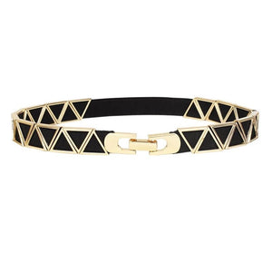 Women's Fabric Buckle Closure Geometric Pattern Vintage Belts