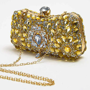 Women's Polyester Hasp Closure Rhinestone Pattern Evening Clutch