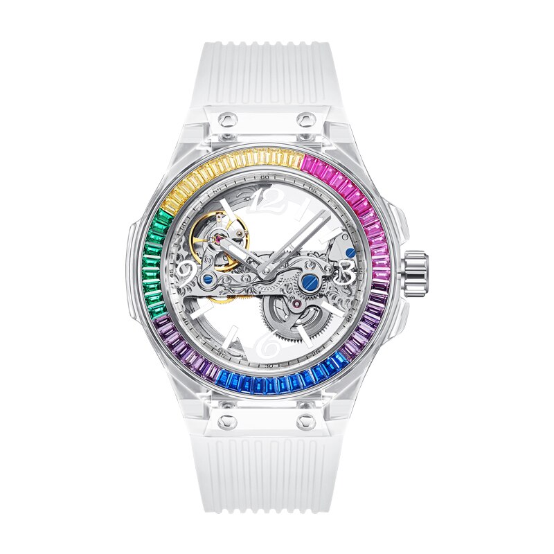 Women's Acrylic Case Round Shape Waterproof Luxury Watches