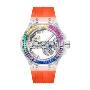 Women's Acrylic Case Round Shape Waterproof Luxury Watches