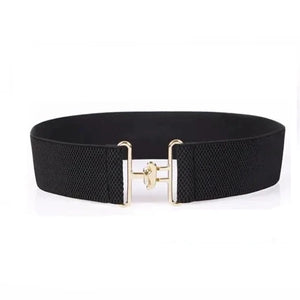 Women's PU Leather Elastic Closure Solid Pattern Waistbands