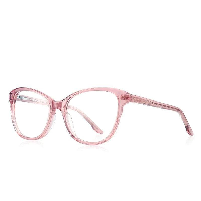 Kid's Cat Eye Acetate Frame Light Blocking Trendy Computer Glasses