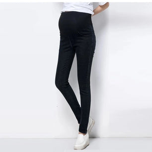 Women's Cotton High Waist Button Fly Closure Maternity Pants