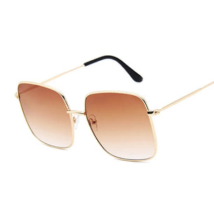 Women's Alloy Frame Acrylic Lens Square Shaped Vintage Sunglasses