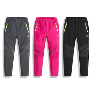 Kid's Polyester Mid Elastic Waist Closure Casual Wear Trousers