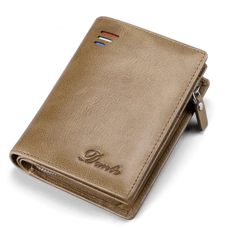 Men's Genuine Leather Card Holder Letter Pattern Trendy Wallets