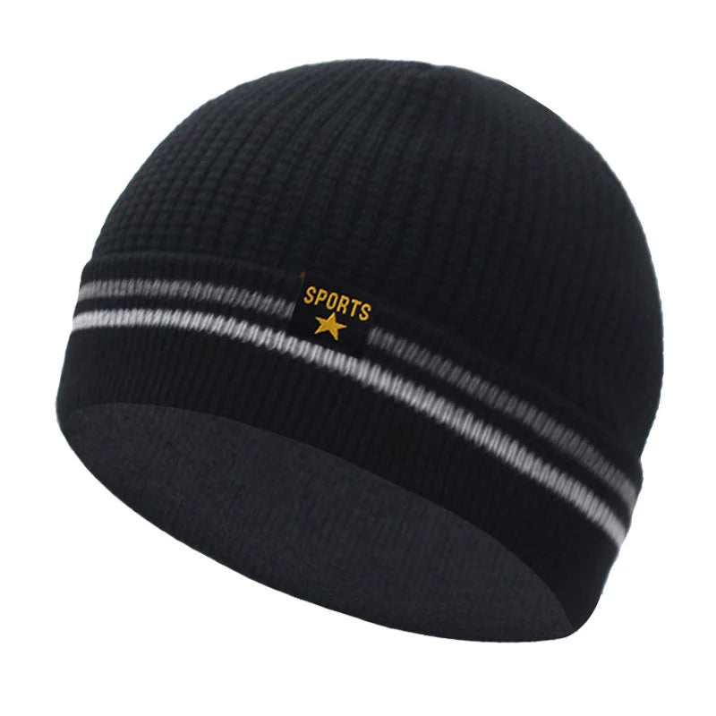 Men's Acrylic Skullies Beanies Striped Pattern Casual Warm Cap