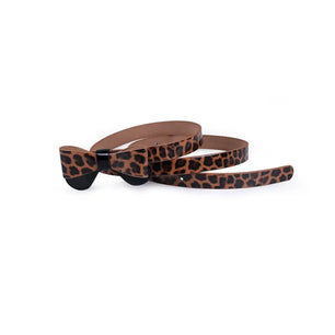 Women's PU Leather Adjustable Buckle Closure Leopard Pattern Belts