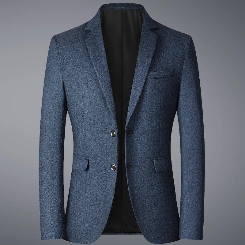 Men's Polyester Notched Collar Long Sleeve Single Breasted Blazers