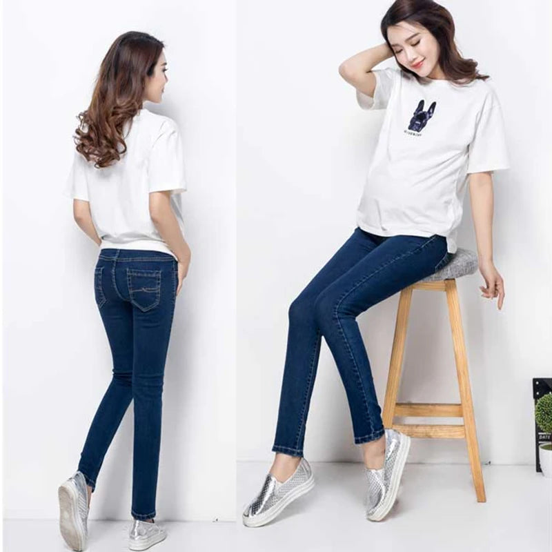 Women's Cotton High Waist Button Fly Closure Maternity Pants