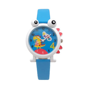 Kid's Allloy Frame Buckle Clasp Round Shaped Automatic Watch