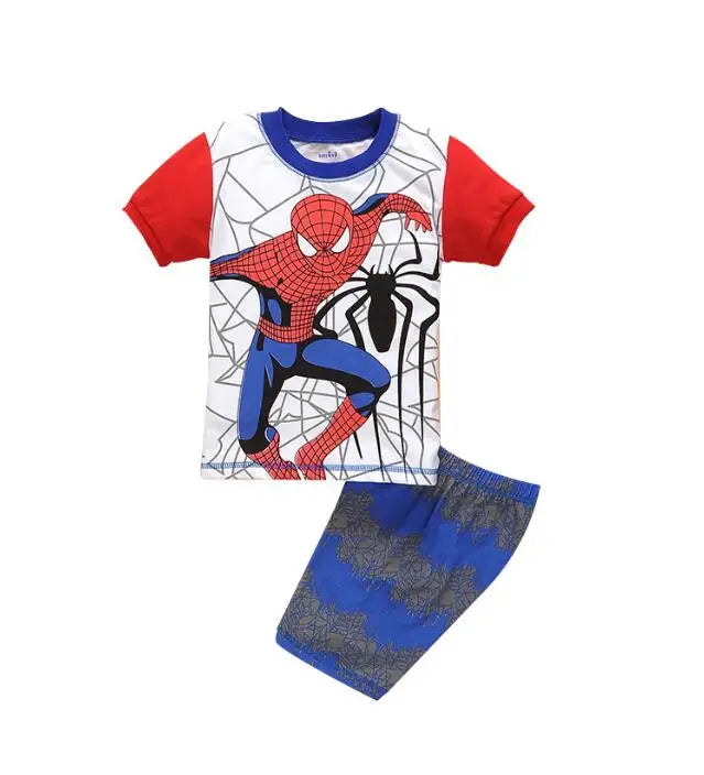 Kid's Boy Cotton O-Neck Short Sleeves Breathable Sleepwear Set