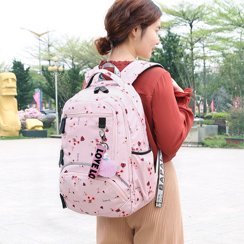 Kid's Polyester Printed Zipper Closure Waterproof School Backpack