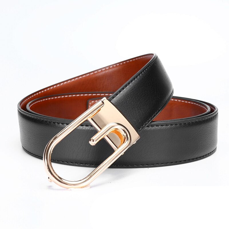 Men's Cowskin Buckle Closure Solid Pattern Formal Wear Belts