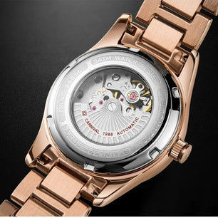 Women's Stainless Steel Round Shape Waterproof Mechanical Watches