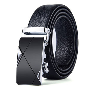 Men's Leather Automatic Buckle Closure Solid Pattern Trendy Belts