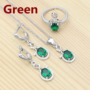 Women's 100% 925 Sterling Silver Zircon Geometric Jewelry Sets