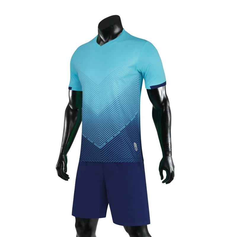 Men's Polyester V-Neck Short Sleeve Printed Pattern Sports Set