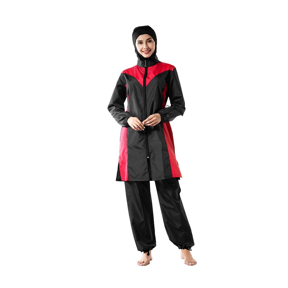 Women's Arabian Polyester Full Sleeve Patchwork Swimwear Dress