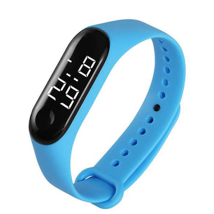 Kid's Acrylic Case Hidden Clasp Oval Shape Digital Wristwatch