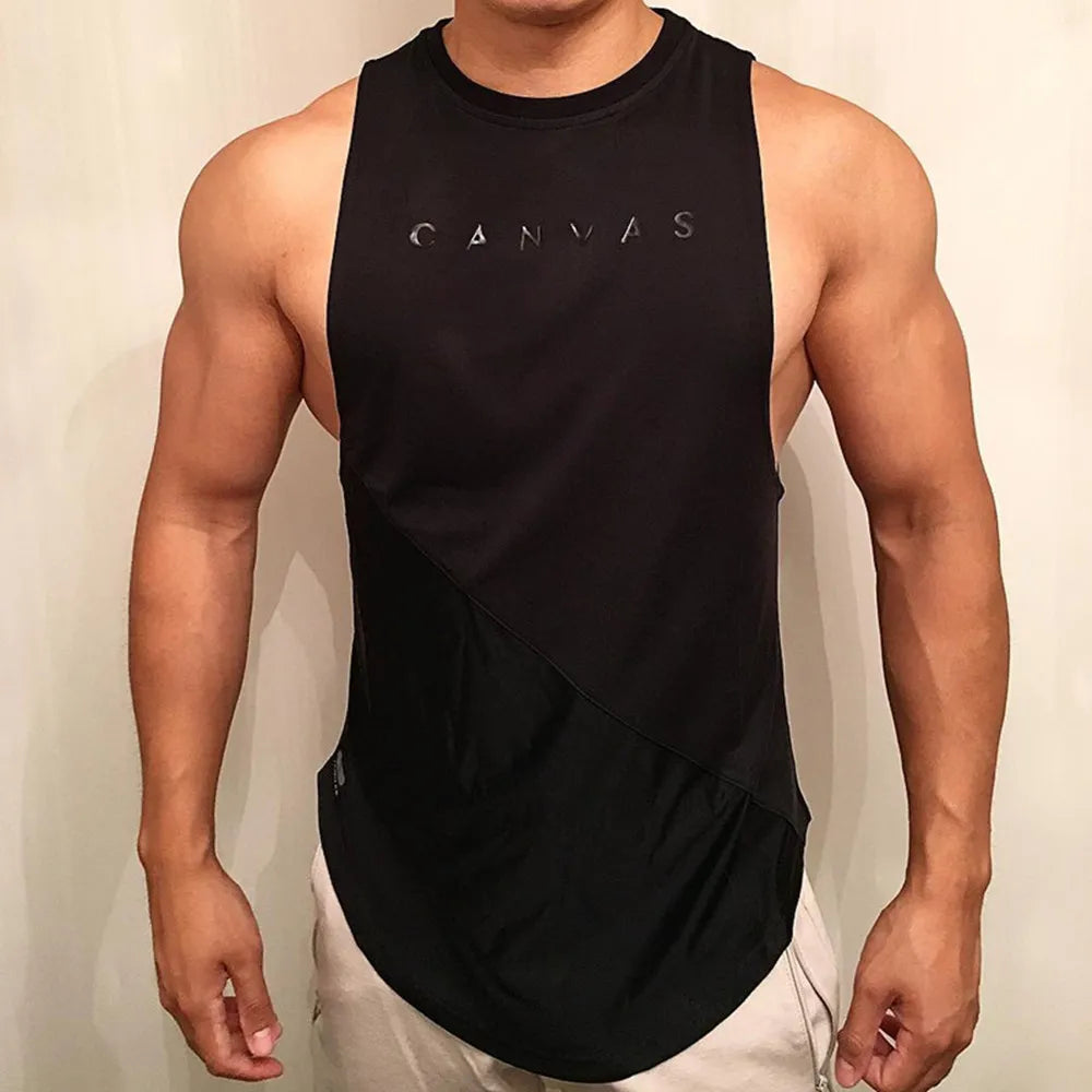 Men's 100% Polyester Sleeveless Pullover Closure Casual T-Shirt