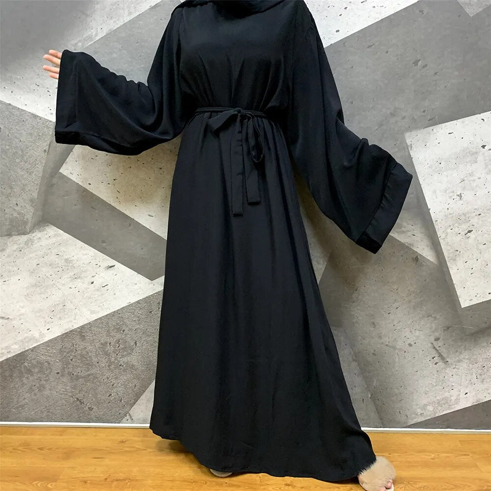 Women's Arabian V-Neck Polyester Full Sleeve Solid Pattern Abaya