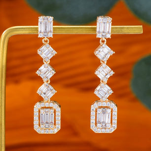 Women's Copper Cubic Zirconia Luxury Wedding Party Earrings