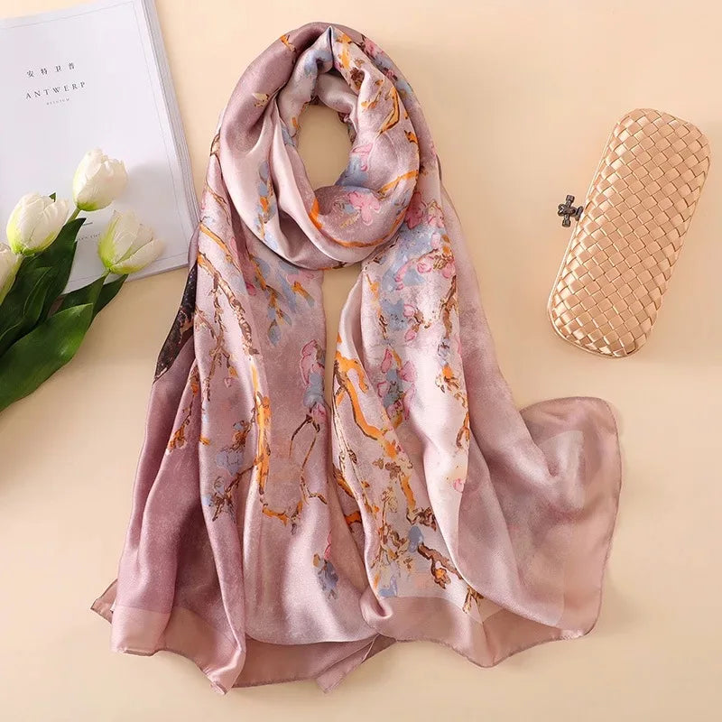 Women's Polyester Neck Wrap Printed Pattern Trendy Beach Scarves