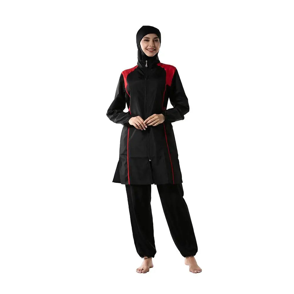 Women's Arabian Polyester Full Sleeves Mixed Colors Swimwear Set