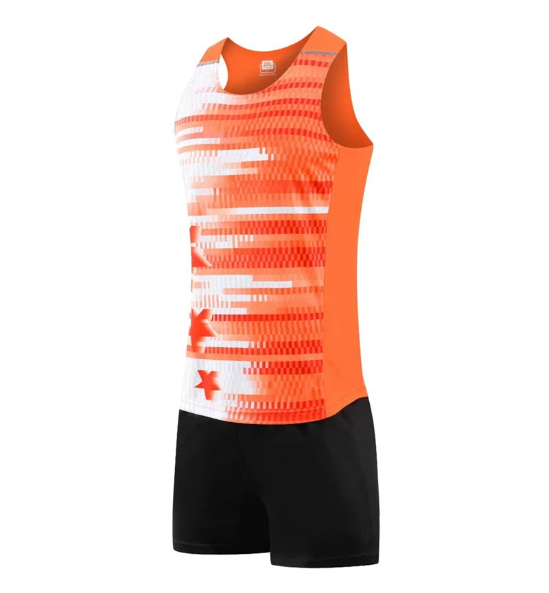 Men's Polyester Sleeveless T-Shirt With Shorts Sexy Workout Set