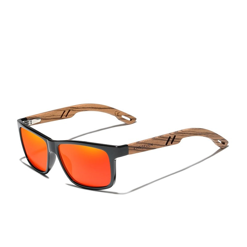 Men's Wooden Frame Polycarbonate Lens Classic UV400 Sunglasses