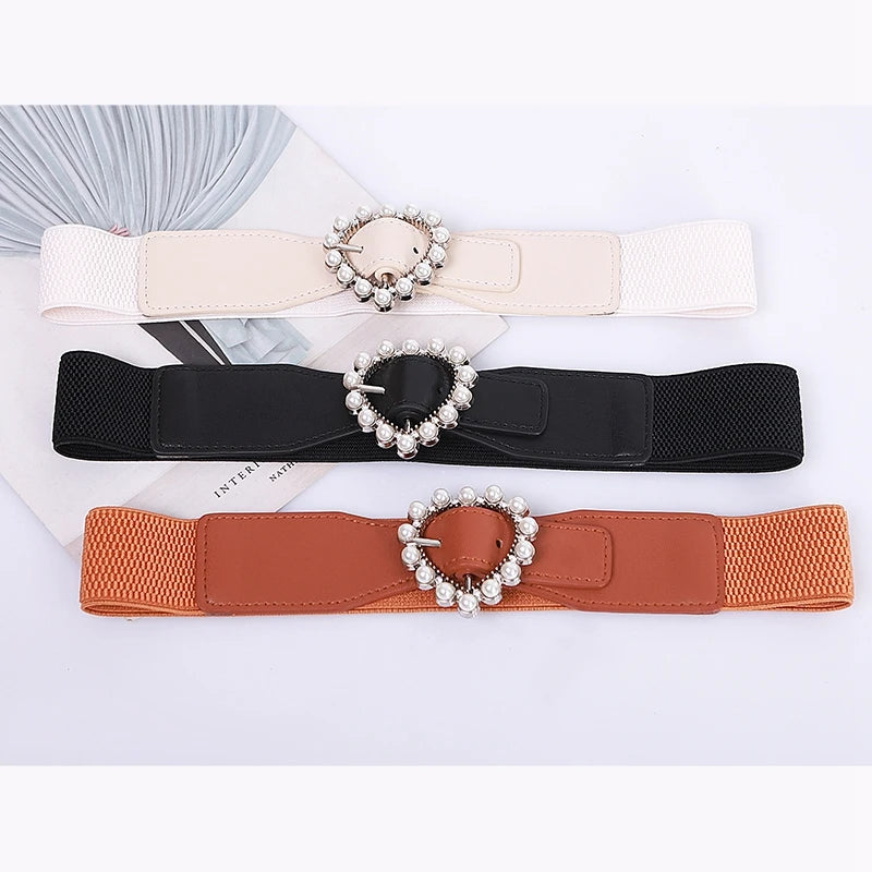 Women's Polyester Pin Buckle Closure Solid Pattern Trendy Belts