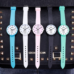 Kid's Alloy Case Buckle Clasp Round Shape Electronic Watch