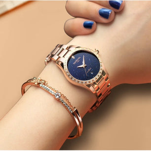 Women's Stainless Steel Round Shape Waterproof Mechanical Watches