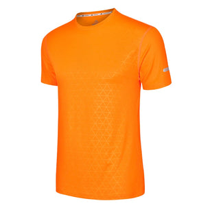 Men's Spandex O-Neck Short Sleeves Printed Pattern Sport T-Shirt