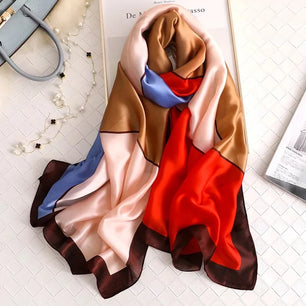 Women's Silk Neck Wrap Printed Pattern Trendy Beach Scarves