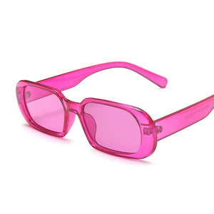 Women's Plastic Frame Acrylic Lens Rectangle Shaped Sunglasses