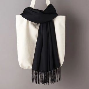 Women's Polyester Head Wrap Plain Pattern Trendy Tassel Scarf