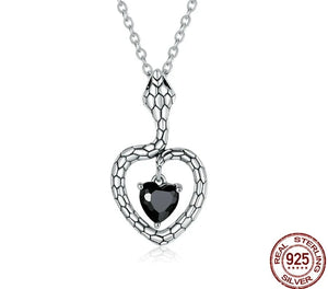 Women's 100% 925 Sterling Silver Zircon Link Chain Heart Necklace