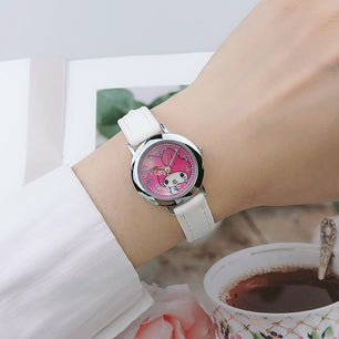 Kid's Alloy Case Round Shape Buckle Clasp Waterproof Quartz Watch