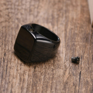 Men's Metal Stainless Steel Geometric Pattern Trendy Wedding Ring
