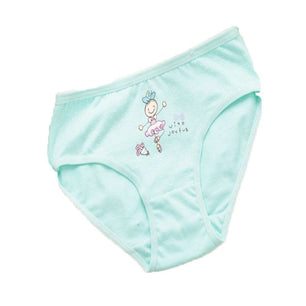 Kid's Girls 4Pcs Cotton Breathable Doll Pattern Casual Panties