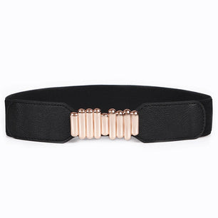 Women's PU Buckle Closure Solid Pattern Trendy Elastic Waist Belts