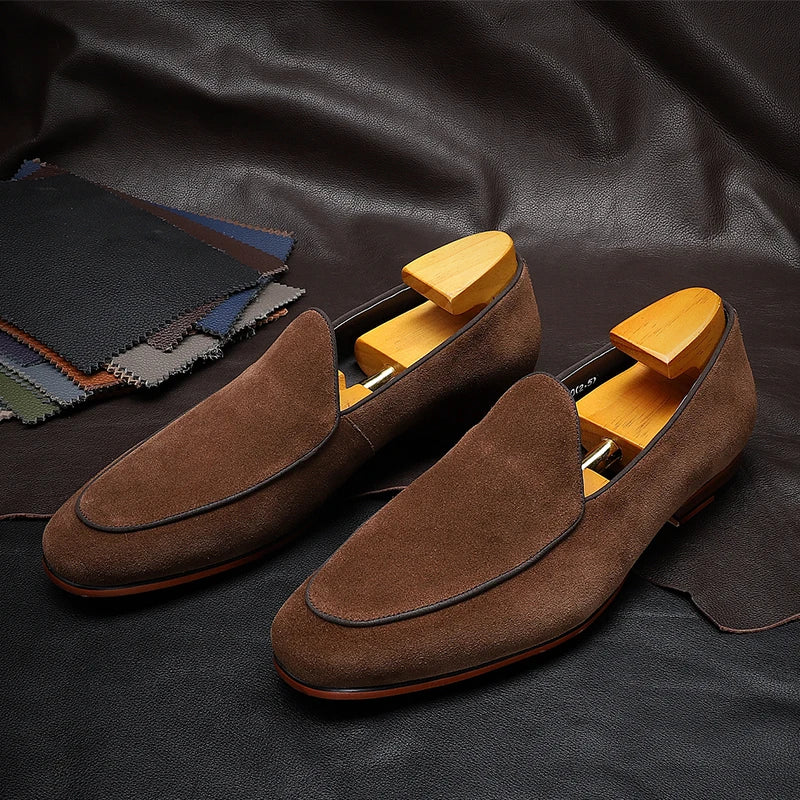 Men's Genuine Leather Round Toe Slip-On Closure Formal Shoes