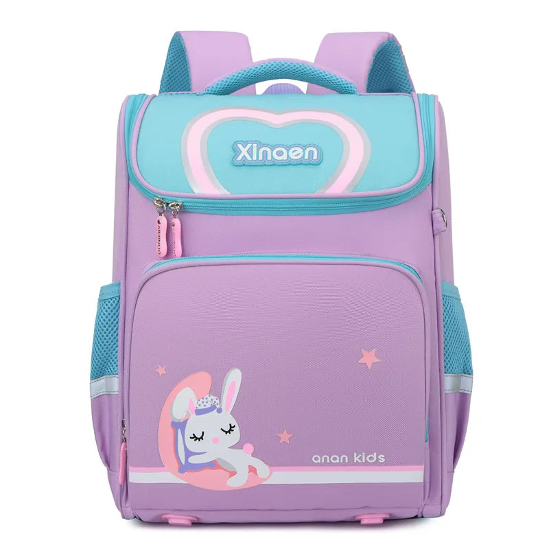 Kid's Nylon Zipper Closure Cartoon Pattern Trendy School Backpack