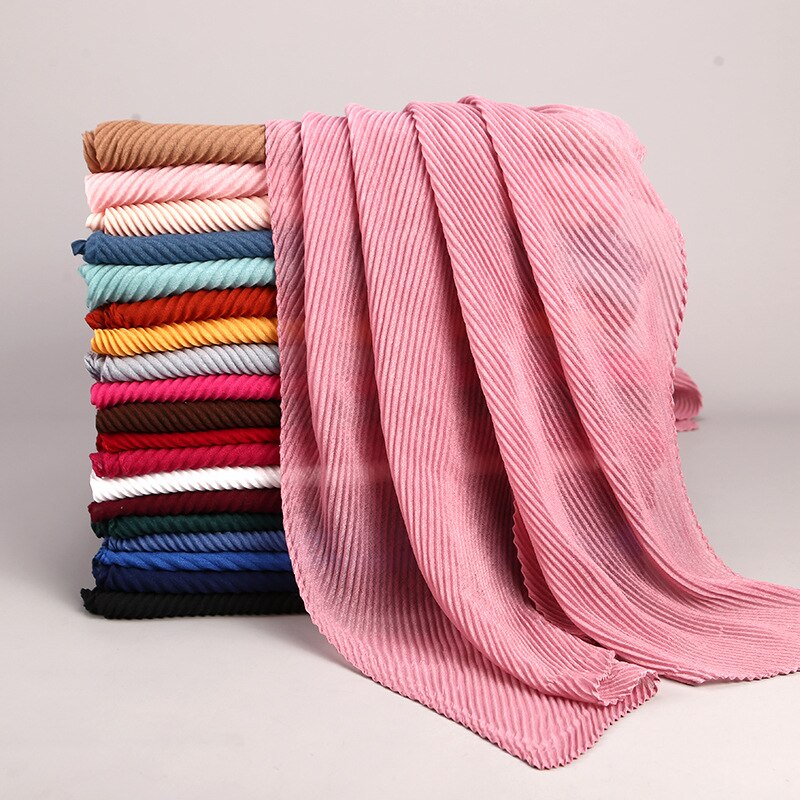 Women's Arabian Cotton Head Wrap Solid Pattern Casual Hijabs